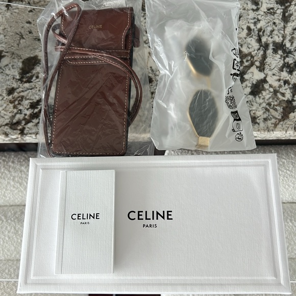 NWT Celine Hexagon Metal Triomphe 54MM Geometric Sunglasses - Picture 13 of 13